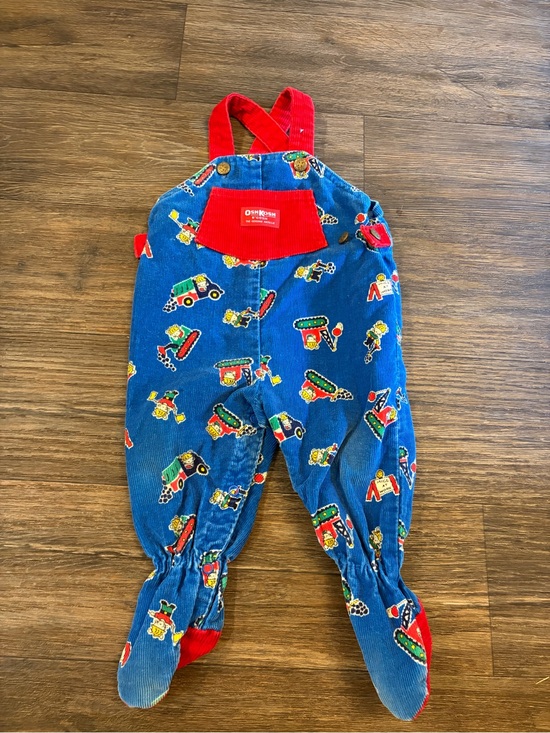 OshKosh B'gosh Other - Vintage OshKosh B'Gosh Mice at Work Footie Corduroy Vestbak Overalls 6/9 Month